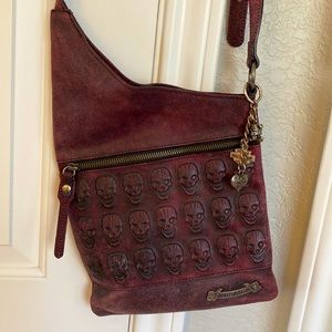 Harley Davidson Maroon Leather Crossbody Purse